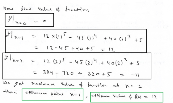 Now find value of function 191 neoo Elnas = 12 *(1) 5 - 450014 +40 (0)3 +5 = 12-45+40+5 = 12 21n-2 = 12 (2)5 - 45 (214 + 40 (