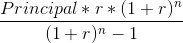 Principal *r*(1 + r) (1+r) - 1