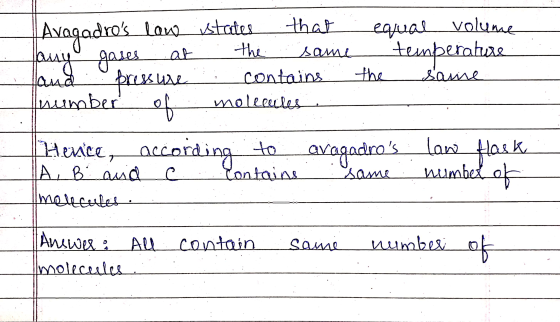 Avaqadros law istates that Jany gases at the same land pressure contains Trumber of molecules equal volume temperature the s