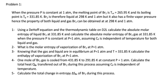 When the pressure P is constant at 1 atm, the melt