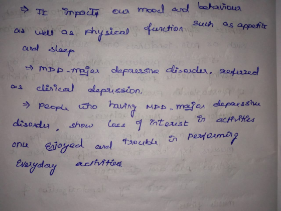 and sleep It impacto our mood and behaviour as well as physical function such as appetite 2 MDD major depressive disorder, re