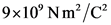 9x10° Nm2/C2
