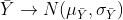 \bar{Y}\to N(\mu_{\bar{Y}},\sigma_{\bar{Y}})