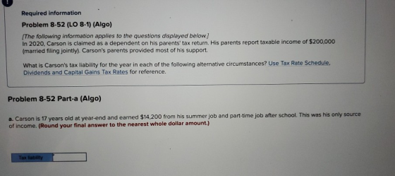 Required information Problem 8-52 (LO 8-1) (Algo) [The following information applies to the questions displayed below.) In 20