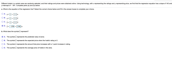 Different hotels in a certain area are randomly selected, and their ratings and prices were obtained online. Using technology