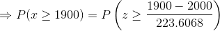 Plar > 1900) = P => 1900 - 2000 223.6068