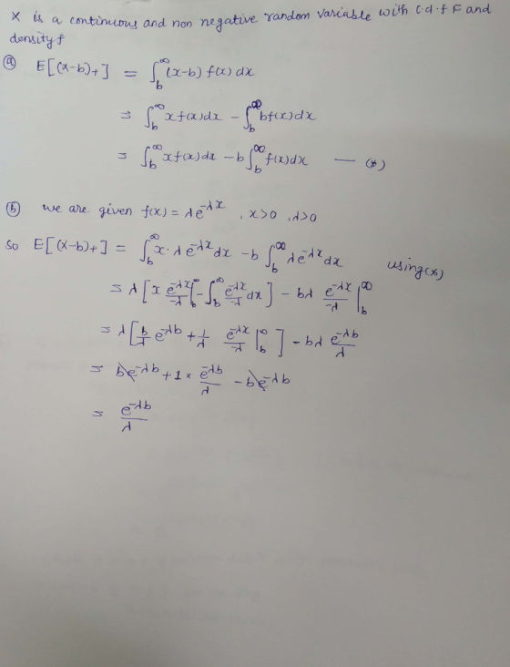 F and eontinuy and non negative random varkiasle toh cdf density b 1 d b