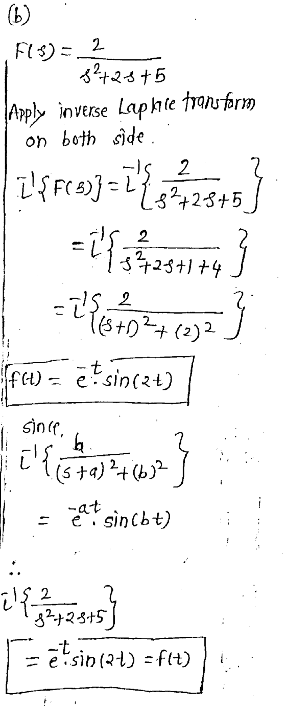 2 6) Fl) = 23375 Apply inverse Laphile transform on both side . als 2 2. l{ FC 5)]=8+23+5 =T{ ;$25:174] Ez remon=76032] fH)