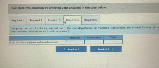 Complete this question by entering your answers in the tabs below. Required 1 Required 2 Required 3 Required 4 Required 5 Com