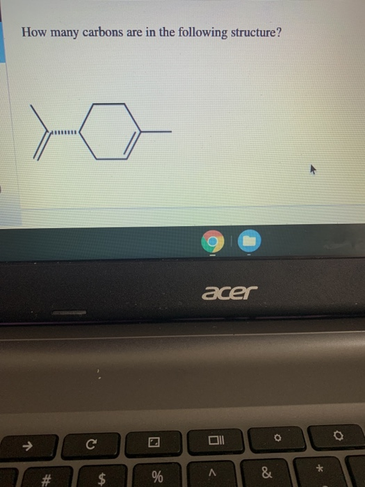 How many carbons are in the following structure? acer