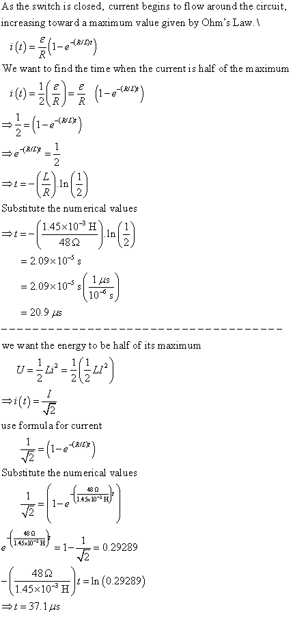 As the switch is closed, current begins to flow around the circuit increasing toward a maximum value given by Ohms Law We wa