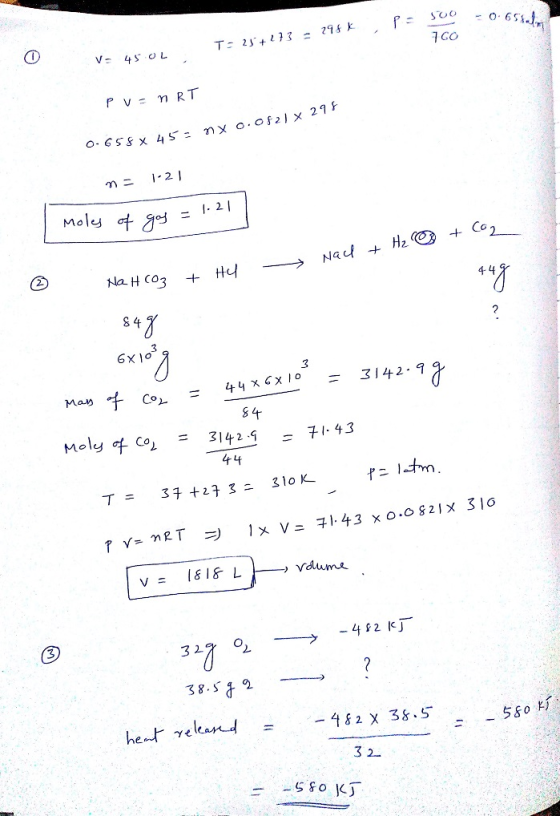 1 GO Moles NaHCO3 + H니 6X 1o 317 3 2 나