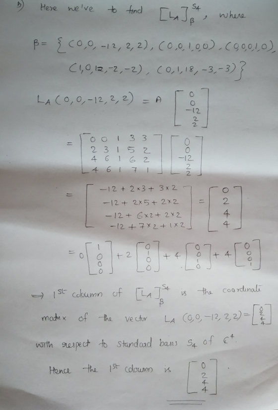 3 Here were to find TLAT, where B = {(0,0, -12,2,2), (0,0100) 690010) (1,0, 12, 2,-2), (0, 1, 18, -3, -3) } LACO,O, -12,2, 2