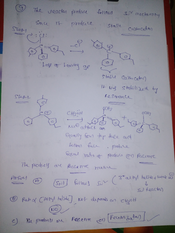 9 The Since reactan it produce produce follows stable su mechantry con Casbo Catan Loss of leaving ge Stable Cabo Caton It wa