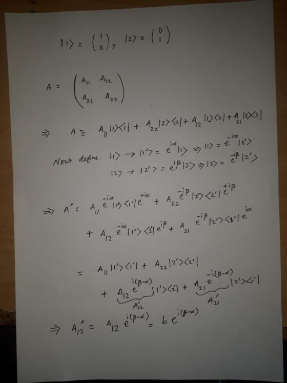 10) = (6), 17=(8) = AE A, 1X11 + 42,127[2] + A2 113(2) + 4, 12X1|| Now define li> 11>= ela y = 117 = e r> 127 12>= e( 127 1