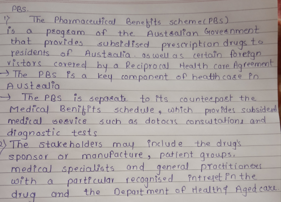 - PBS. 7 The Pharmaceutical Benefits scheme (PBS) is a progeam of the Aust&alian Goveenmore that provides subsidised prescrip