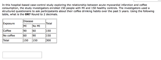 In this hospital-based case-control study exploring the relationship between acute myocardial infarction and coffee consumpti