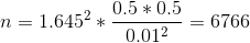 n = 1.6452 * 0.5 * 0.5 0.012 6766