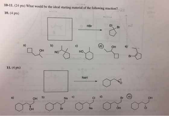 10-11. (24 pts) What would be the ideal starting m