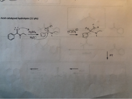 Acid catalyzed hydrolysis (12 pts)