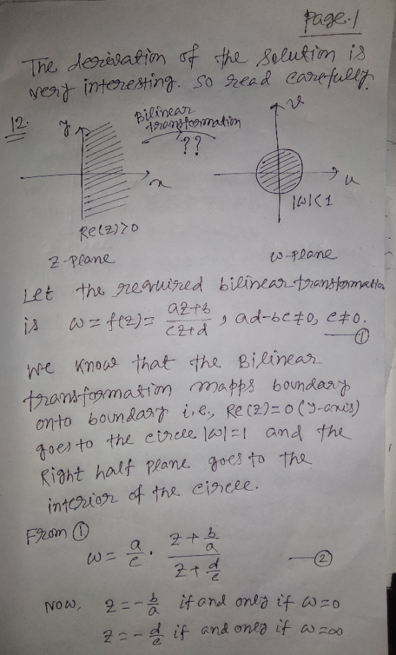 Page. The derisation of the Selutim is vert interesting so ead carefulls Bilinearr 120n fomatin 12 141く1 Relz)o 2-Plane w-Pla