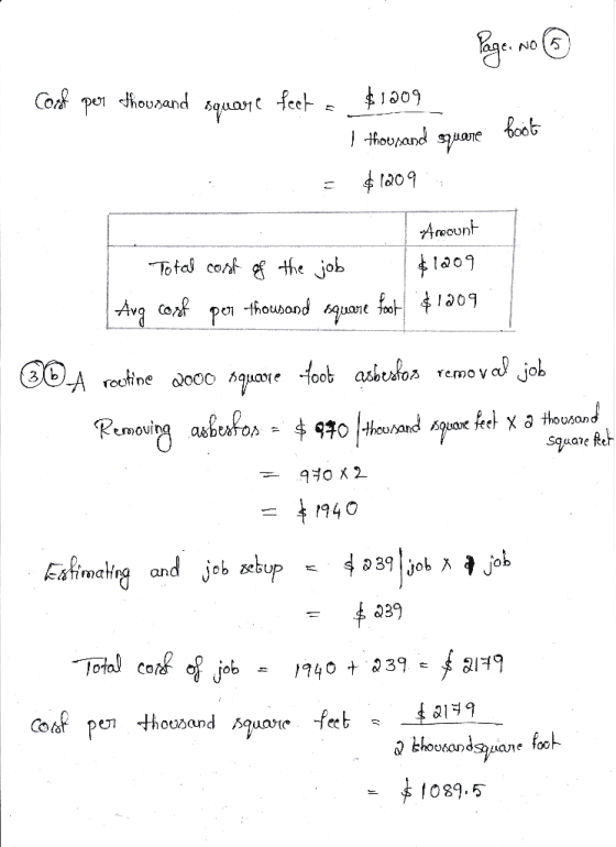 Cool per thousand square feet = Page. No © $1009 I thousand square foot $1209:- = Amount Total cost of the job $1209 Arg cosf