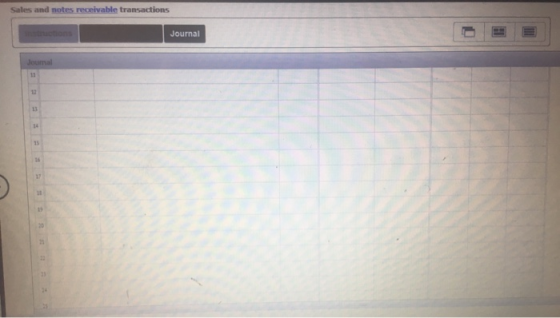 Sales and notes receivable transactions stuctions Journal Joumal 11 12 13 14 15 16 17 19 20