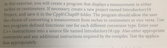 Create a program that displays a measurement in ei