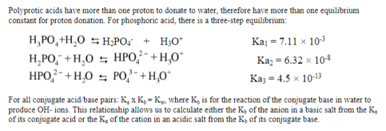 Polyprotic acids have more than one proton to donate to water, therefore have more than one equilibrium constant for proton d