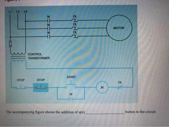 L1 L2 L3 22 Xoxo89 MOTOR CONTROL TRANSFORMER START STOP STOP o The accompanying figure shows the addition of a(n) button to t