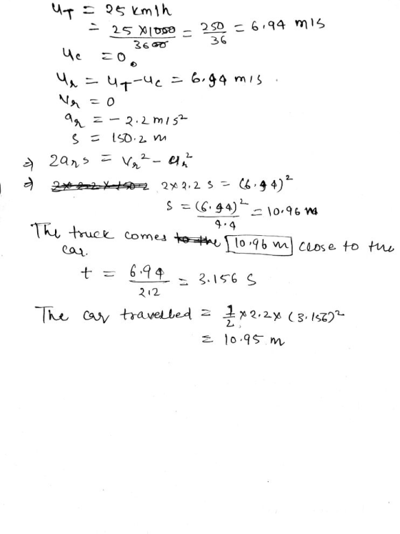 up = 25 km ih - 25 X1000 - 250 = 6194 mis 360 це го Y = ut-uc = 6.gamis. er =0 S = 150.2 m zars = ² ar © 2* 2* 2x2,25 = 66.44