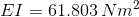 EI=61.803\,Nm^{2}