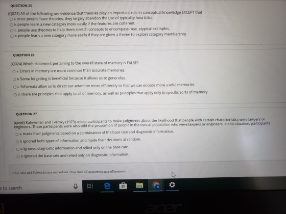 QUESTION 25 (Q024) All of the following are evidence that theories play an important role in conceptual knowledge EXCEPT that
