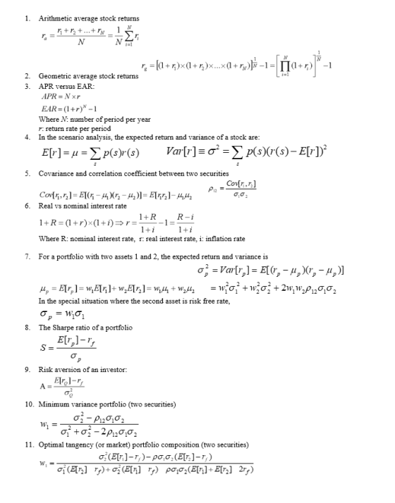 1. Arithmetic average stock returns .-= (+r)x(1+r)x.X(1+r)]š –1 = 19+r)*-1 2. Geometric average stock returns 3. APR versus E