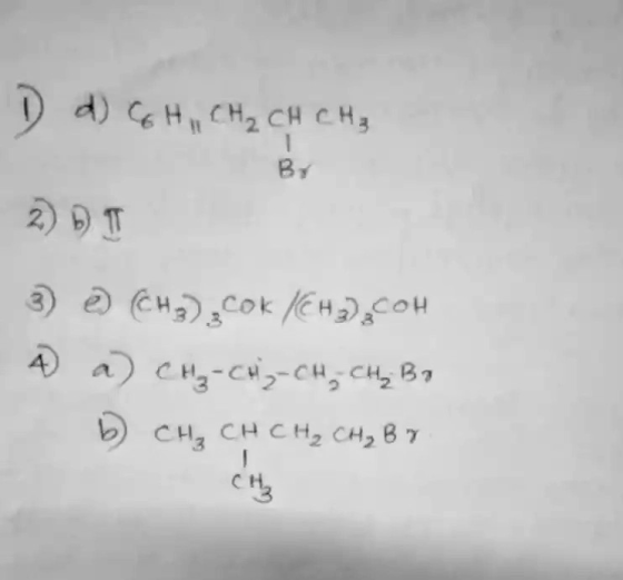 d) Ce HCH2 CH CH3 BY a) CH-CHCH,CH B 2 CH3 CHC H2 CH B 7