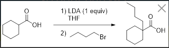 X 1) LDA (1 equiv) THF OH OH 2) Br