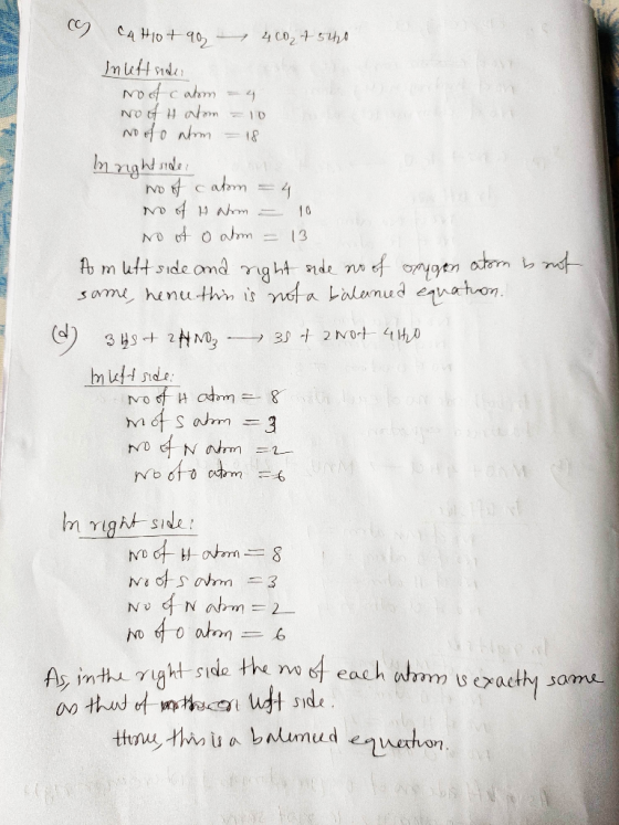 G CA Hot qo 4 Co₂+540 Ineftnda noof calom = 4 wo of it alom = 10 No ofo whom = 18 right side: no of catm = 4 No of 4 Nom - 10