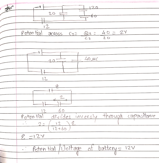 2011 (2= Q2 120 20 60 2 potential across # 40= 24 20 40MC 20 - 12 ++ INT At th 12 Potential diuides inversly isly through cap