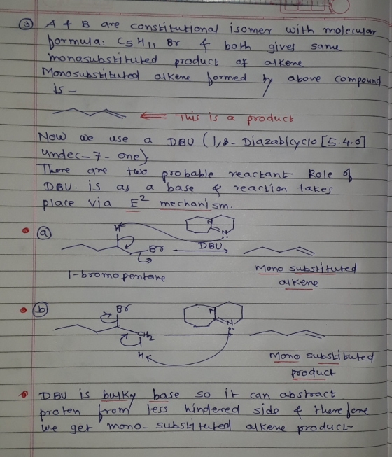 O ATB are constitutional isomer with molecular formula: C5H11 Br 4 both gives some monosubstituted product of alkene Mono sub