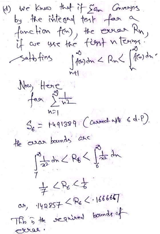 (4) we knew that it ran Convergers by the integerd test for a function from the area if are use the first in terms? satisfies