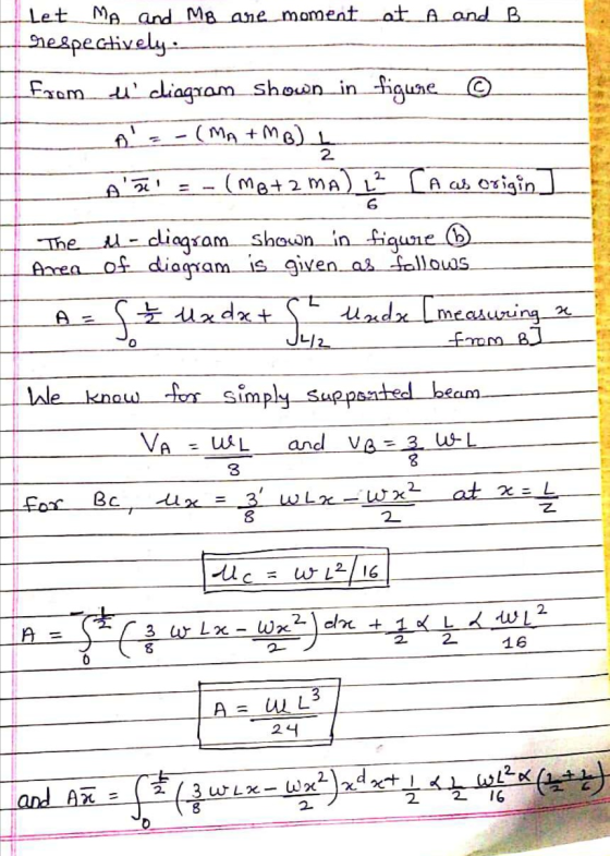 & uxda J412 Let MA and Me ane moment._at_A and B. respectively. From uchiagram shown in figure © A = -(MA+MB) L 2 Az a (mot