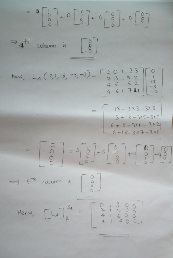 [4] • [1] •[3-[!] 4th column is 0000 Now, LA (0,1,18, -3,-3)=roo13371 23 152 4 61 62 4 61 721 18 – 3x3-3X3 3 +18-385-342 6+18