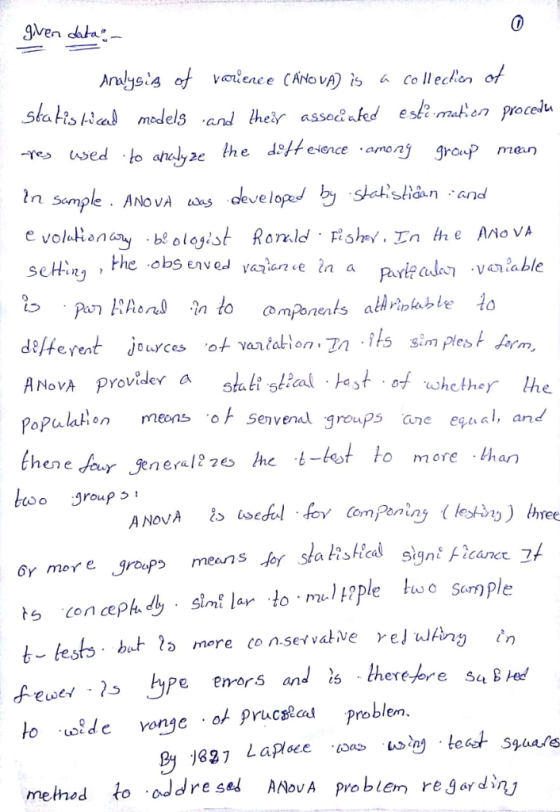 gven data yes used o ahely se the dseiencene Jroup men e vola 、anaPy ·bl ologist seHina the obs Ror.ld . Fish-Y·Ta m e AAoVA enved aane in a ANovA provider stat sieal est of whcthey lhe Pulaon mens o Senvenal groups ane egual, and o morehan roup 6Y move groupつ means for stah,Kod signi Acar ct가 a lasical Simi lay to t-fests, but 2מ more čon.sev vatNe rej wAn.) fewev7s -bpe errors an」ㅀ.therefore su R Hd d oddresei ANovA problen re gardin, meho to