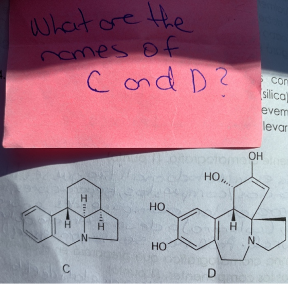 What are the names of cond D? con silica) evem levar OH HO, I HO. O nas In HO