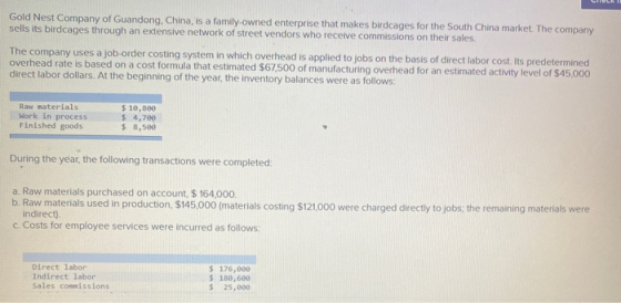 Gold Nest Company of Guandong, China, is a family-owned enterprise that makes birdcages for the South China market. The compa