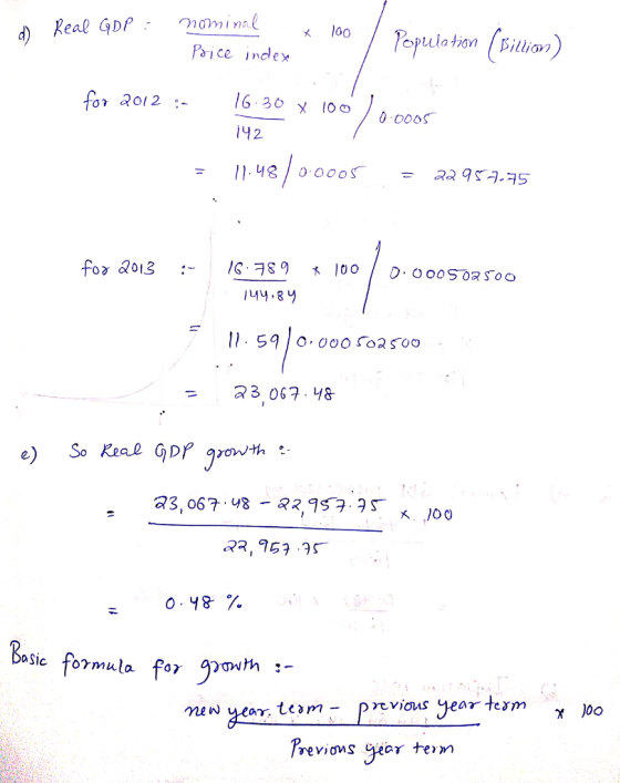 x lo0 7-pulation (阝illico) Ργι ce Index 142 fo &013 :- My.8y I1 590.ooo sasoo e) So Real GDP 9owth x 00 Bag oSic formula for g0h: tom- Previous year term γ po