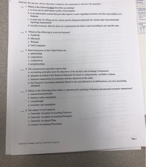 cate the answer choice that best completes the statement or answer the question - 1. Which of the following best describes ac