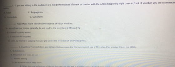1. you are sitting in the audience of a live performances of music or theater with the action happening right there in front