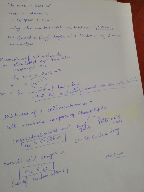1/2 acre = 2000 m² teaspoon volume 1 teaspoon & 5cm3 ving the numbers above the thickness = 12.5um l Oil formed a single laye