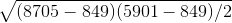 (8705 – 849) (5901 - 849)/2